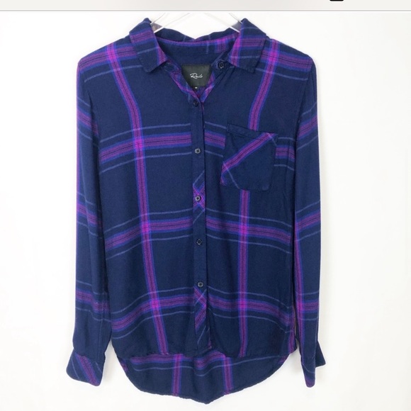 Rails NWOT Hunter ultraviolet button down shirt XS - Picture 3 of 9